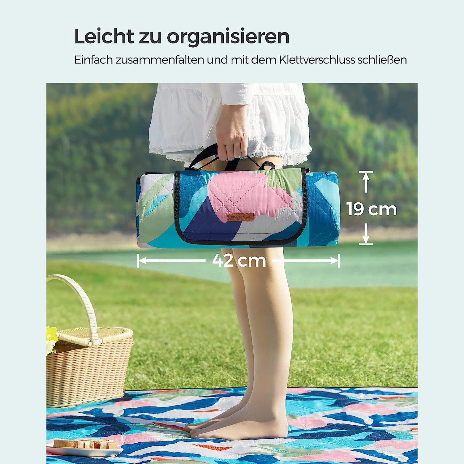 XXL šarena deka za piknik s uzorkom lišća u boji, 300 x 200 cm | SONGMICS-vitahome.hr
