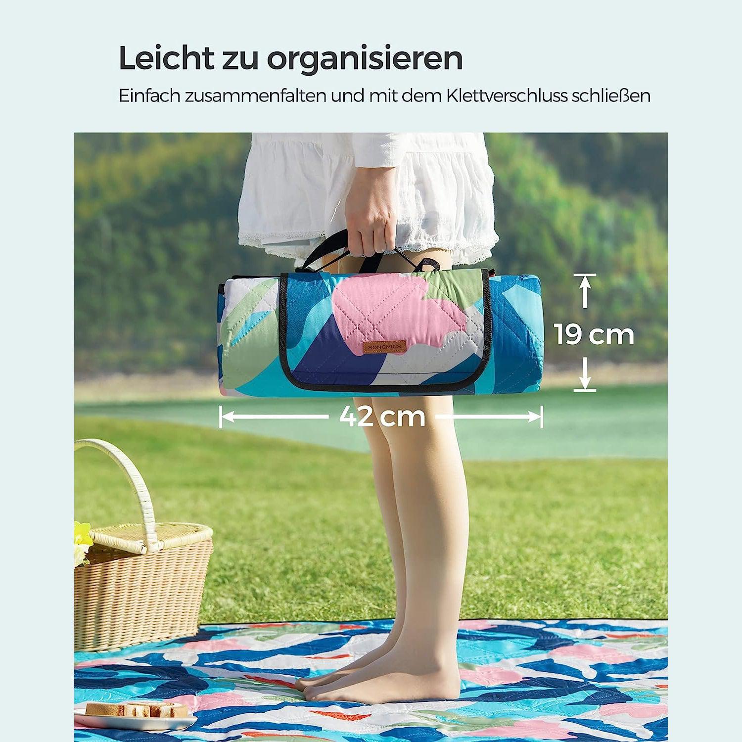 XXL šarena deka za piknik s uzorkom lišća u boji, 300 x 200 cm | SONGMICS-vitahome.hr
