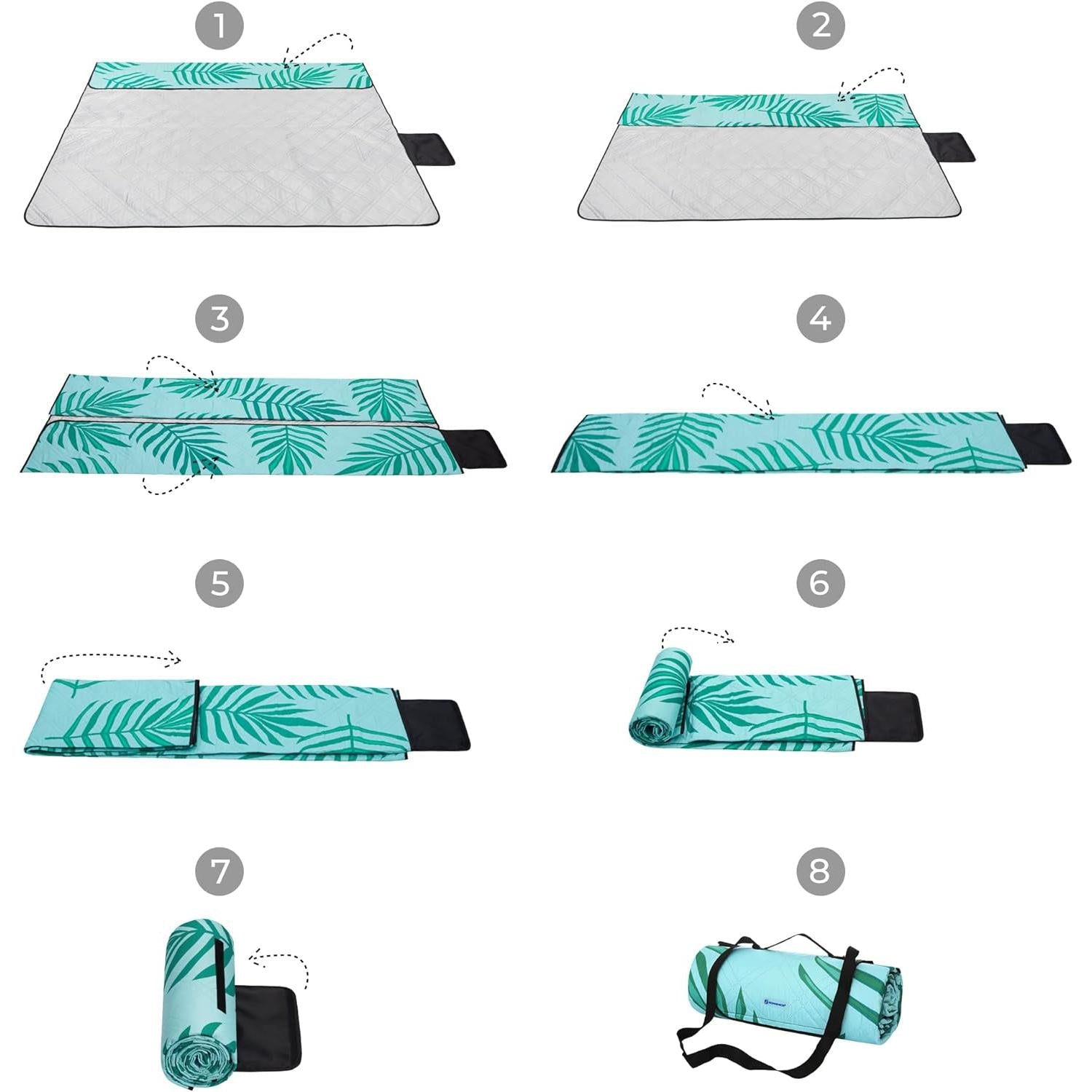 XXL vodootporna deka za kampiranje s tropskim uzorkom, 300 x 200 cm | SONGMICS-vitahome.hr