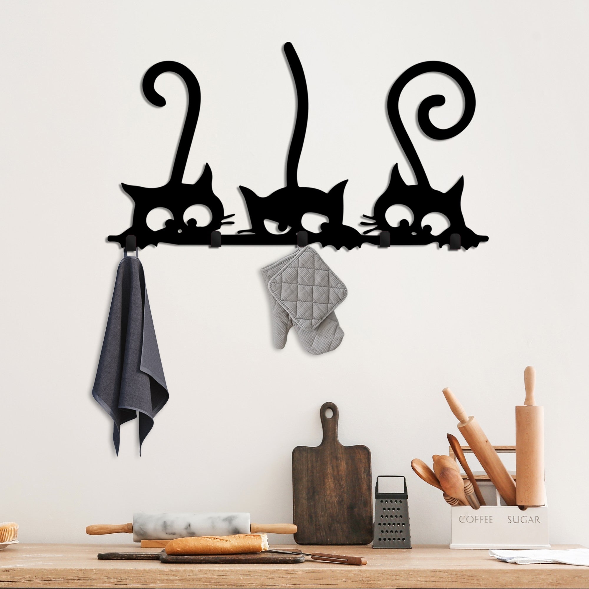 Zidna dekoracija - Fém fali akasztó, Hidden Cats | AG-vitahome.hr