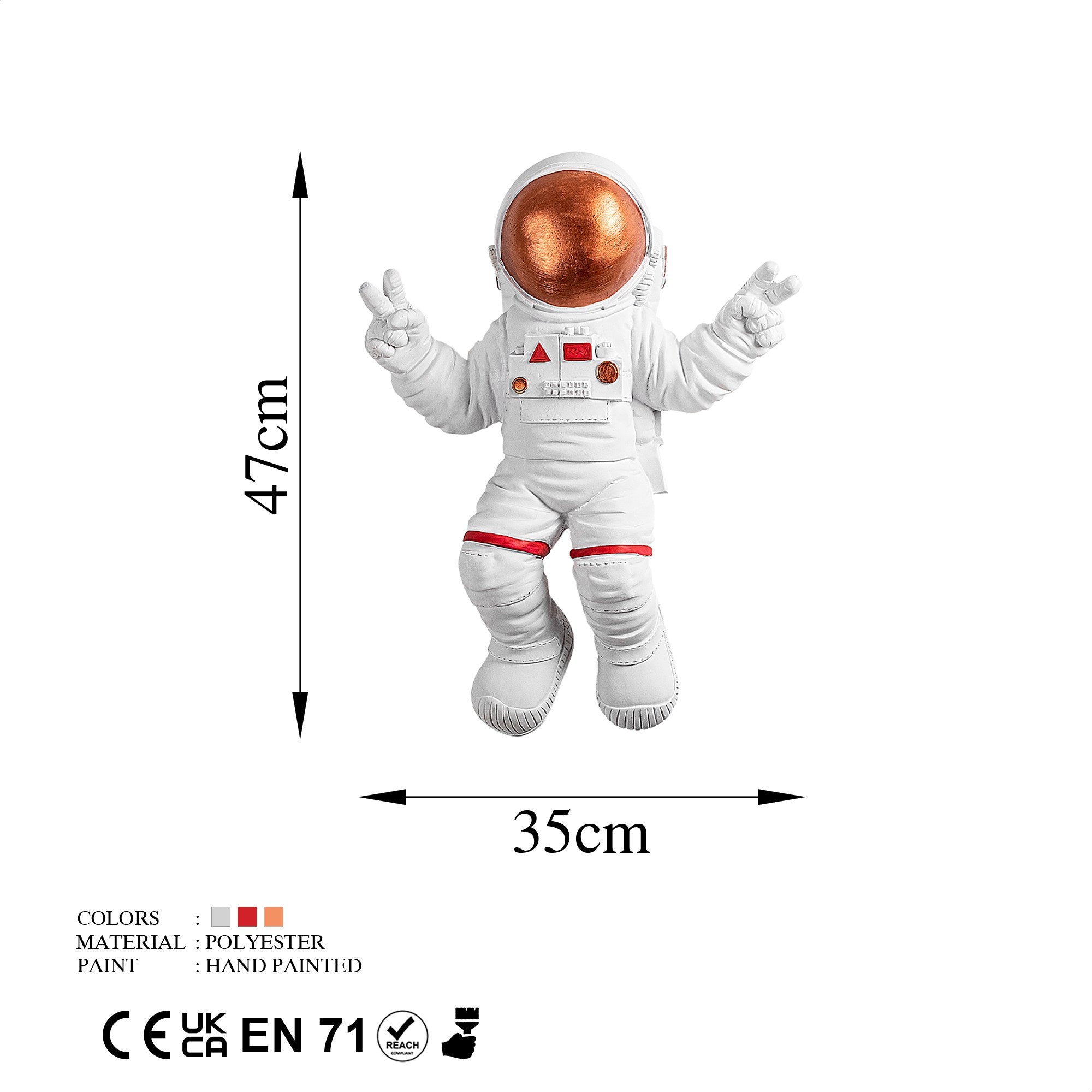 Zidna dekoracija, Peace Sign Astronaut - 3 | AG-vitahome.hr