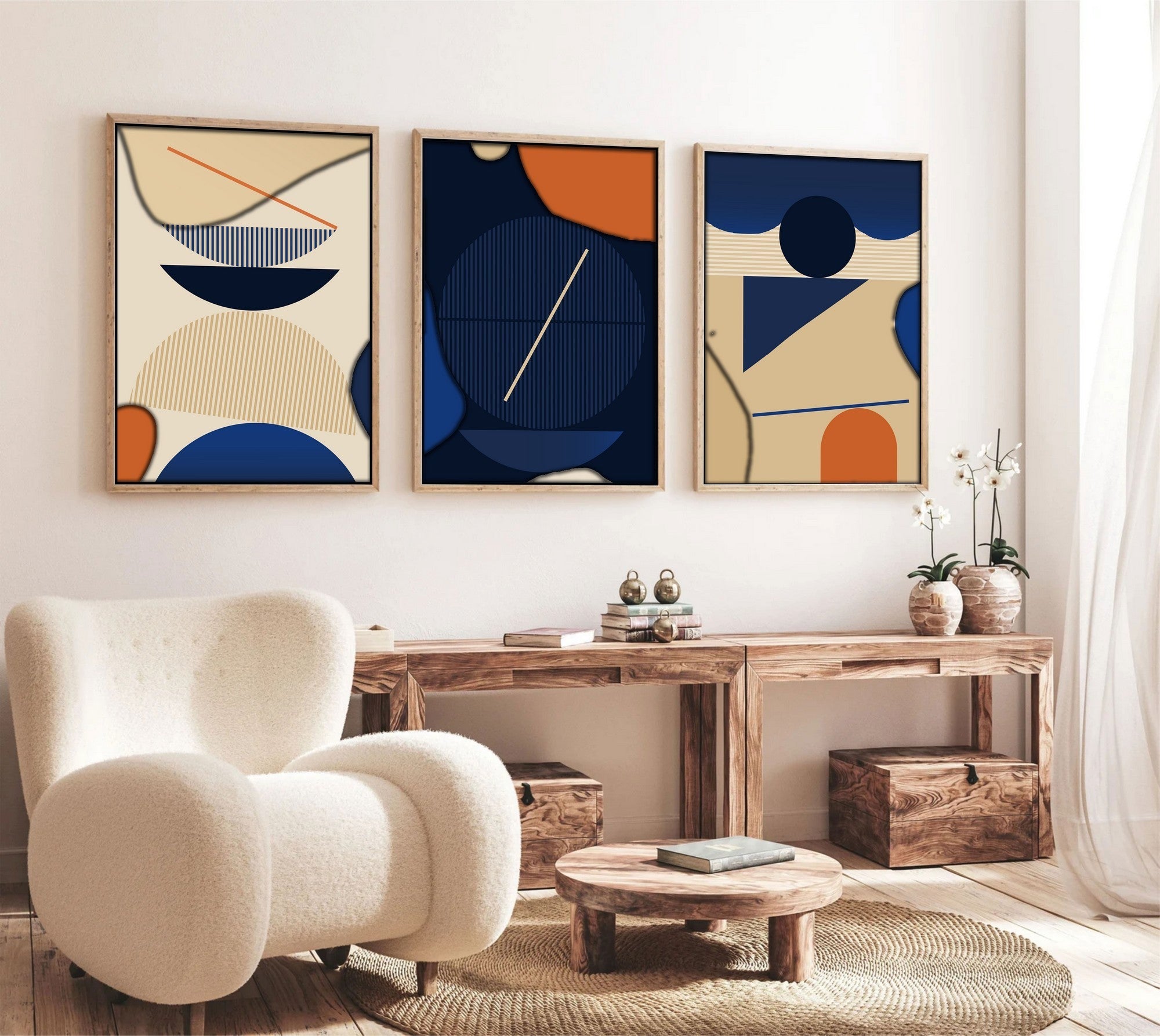 Zidna dekoracija uokvirena slika od MDF-a (3 darab) 693BSE1111 | AG-vitahome.hr