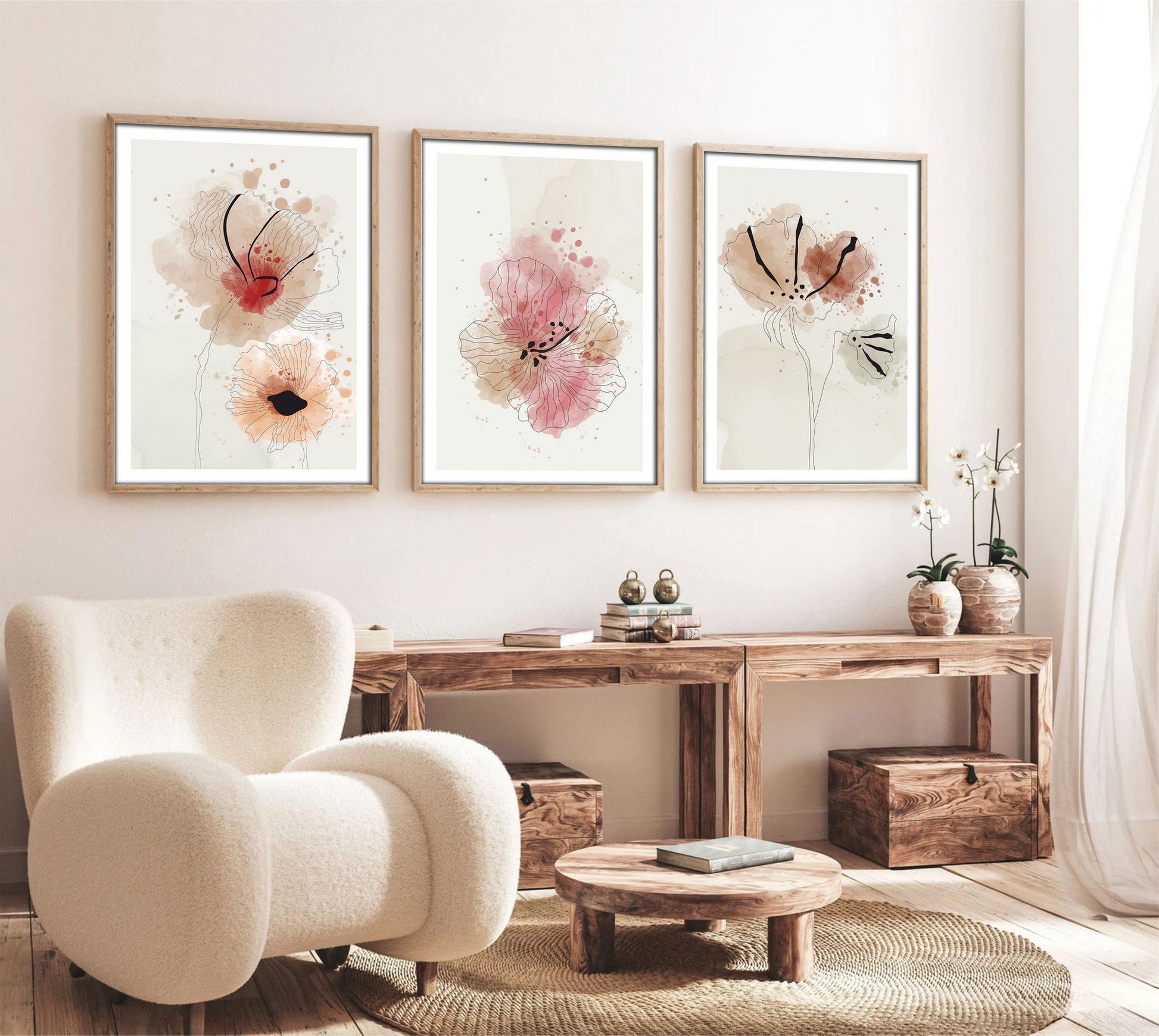 Zidna dekoracija uokvirena slika od MDF-a (3 darab) 693BSE1502 | AG-vitahome.hr