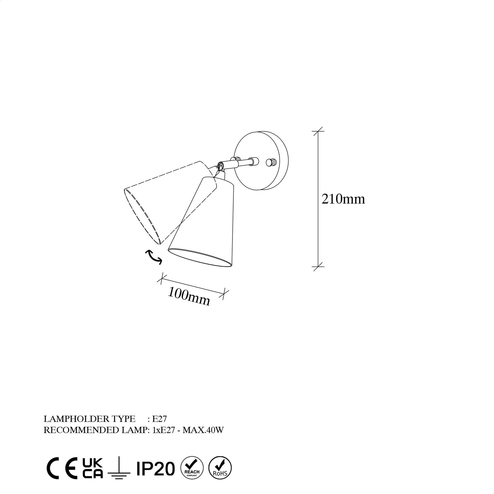 Zidna lampa Evander - 13191 | AG-vitahome.hr
