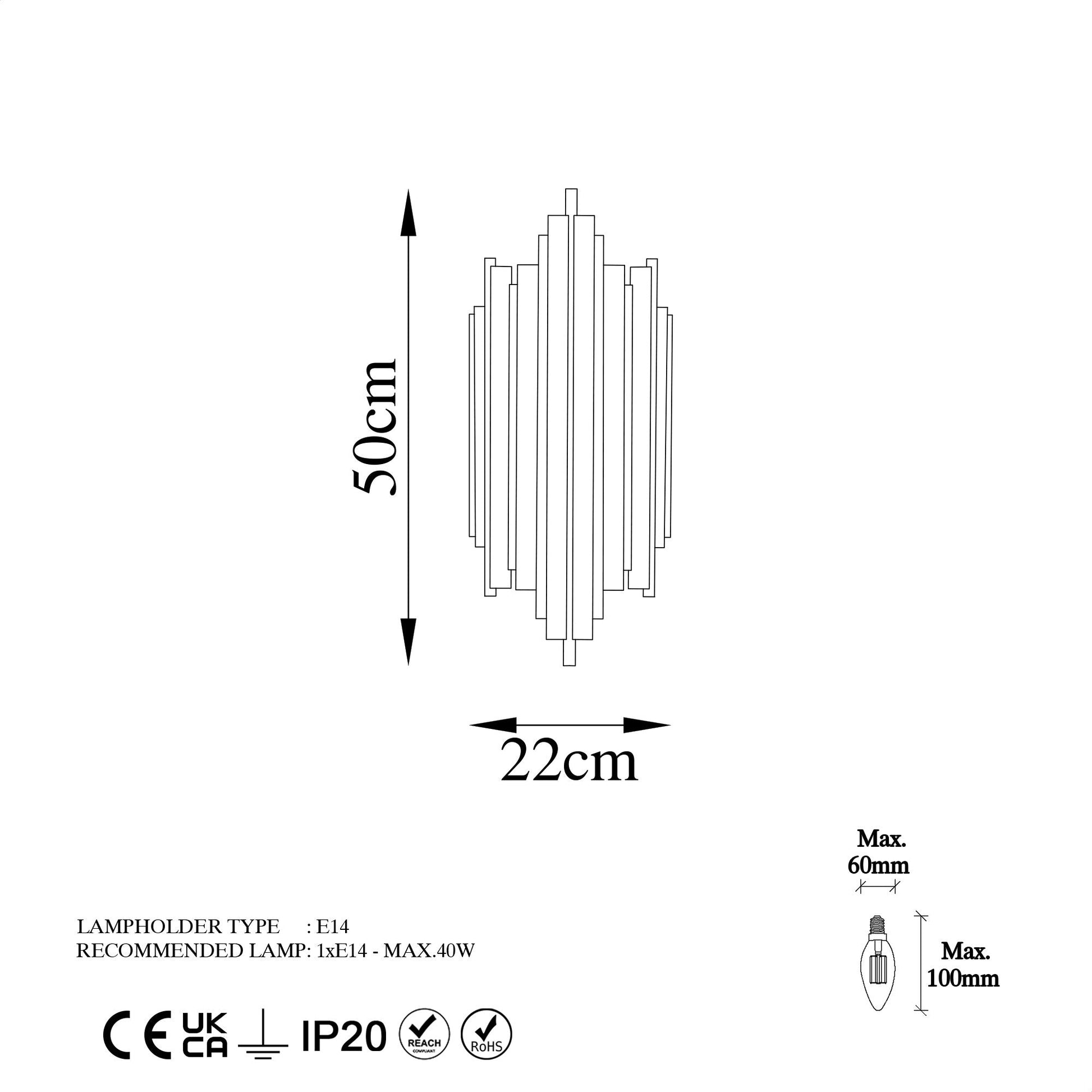 Zidna lampa Reis - 13341 | AG-vitahome.hr