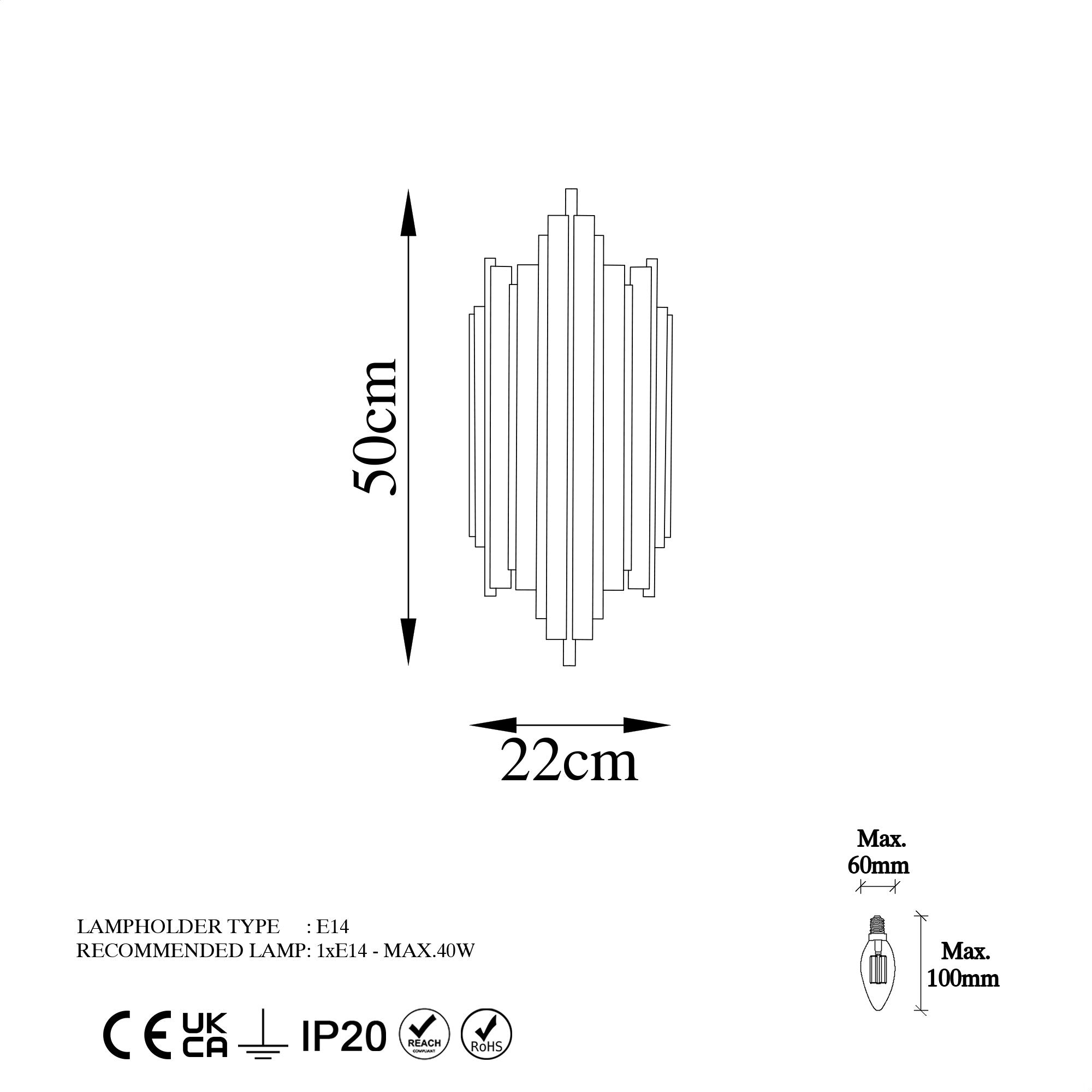 Zidna lampa Reis - 13341 | AG-vitahome.hr