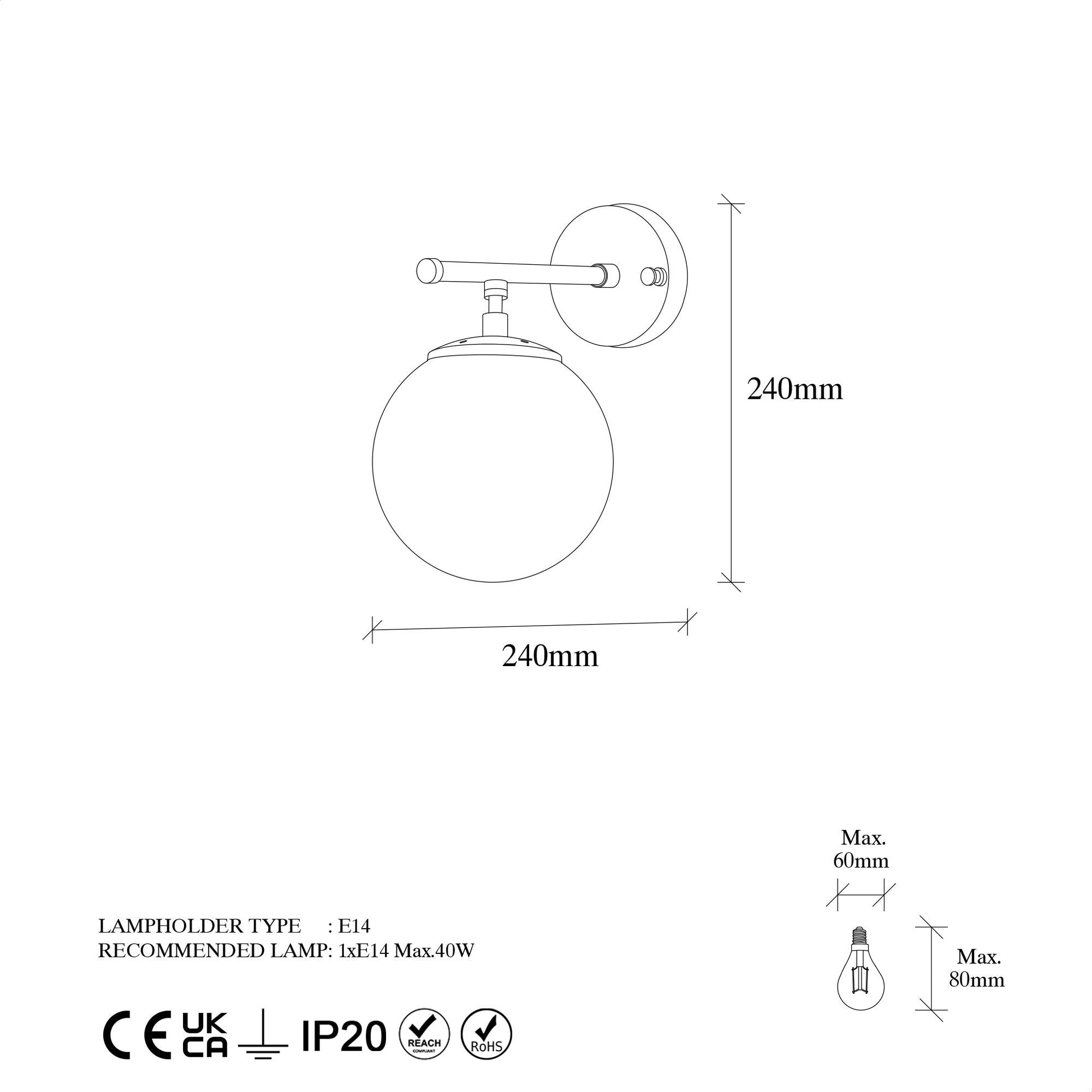 Zidna lampa Roe - 10725 | AG-vitahome.hr
