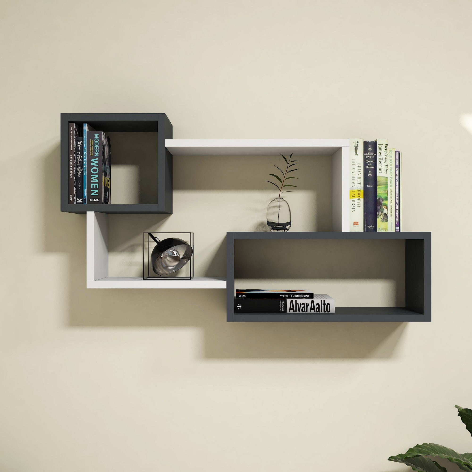 Zidna polica Afro - White, Anhtracite | AG-vitahome.hr
