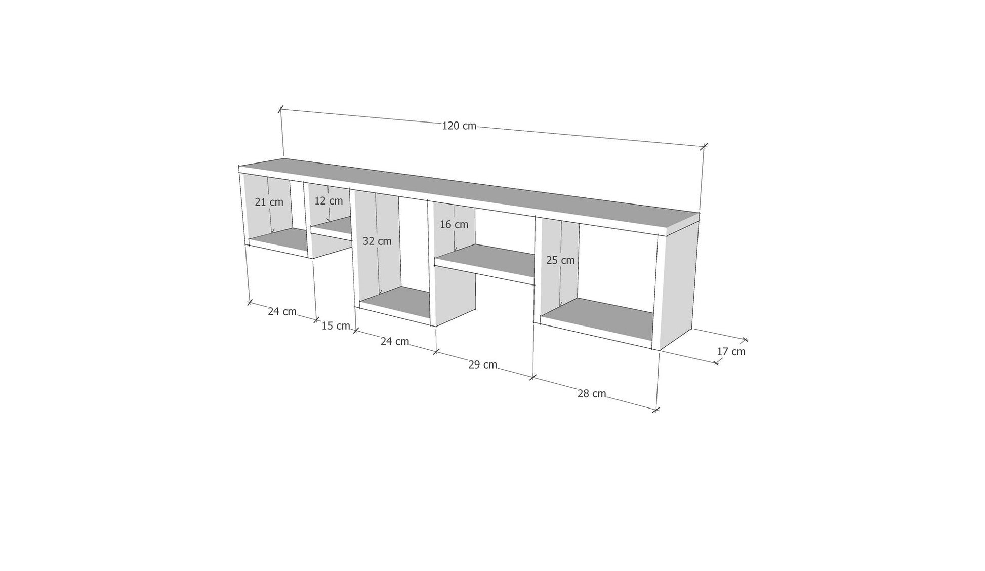 Zidna polica Amanos - Anthracite | AG-vitahome.hr