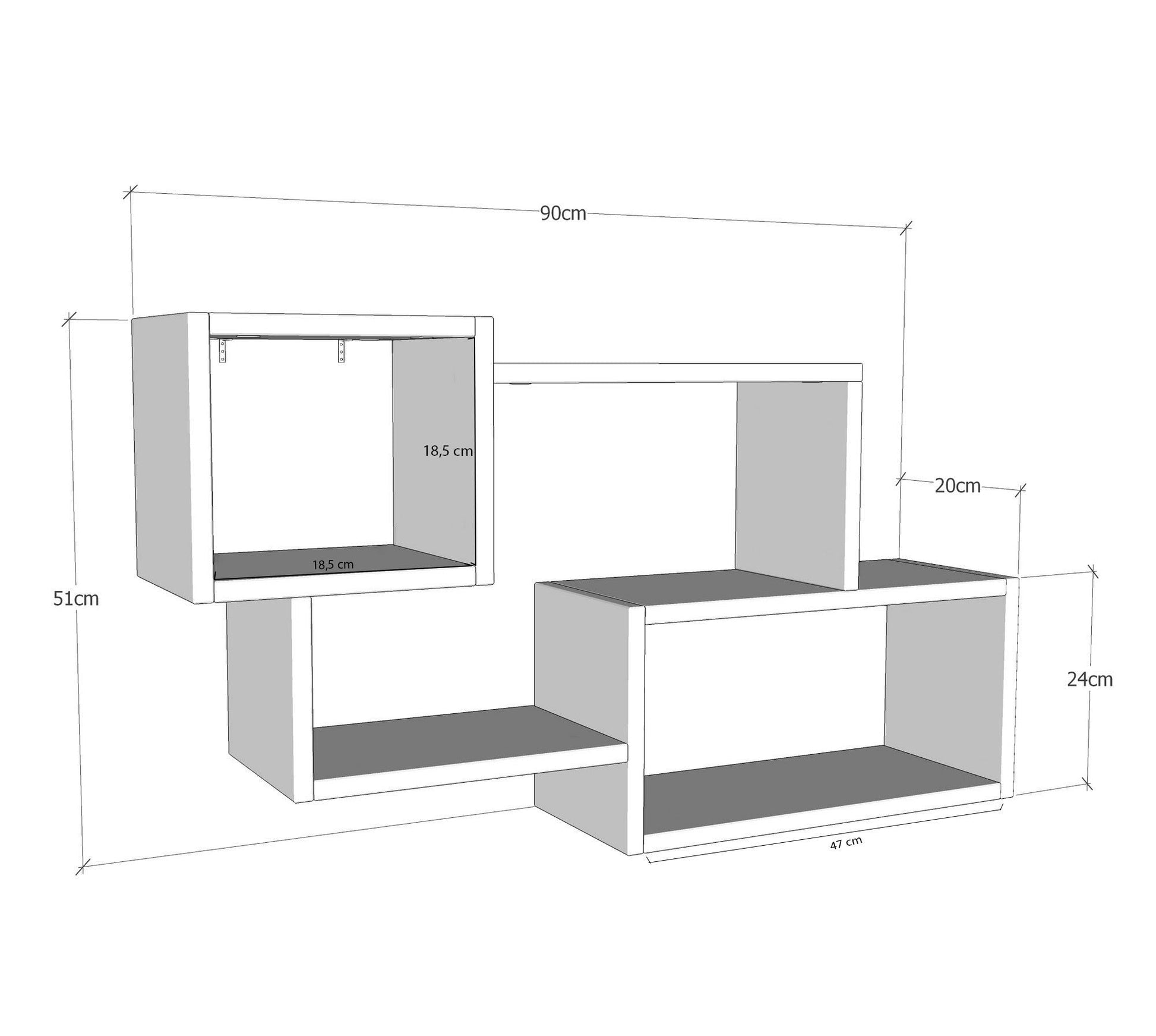Zidna polica Ayder - Walnut, White | AG-vitahome.hr