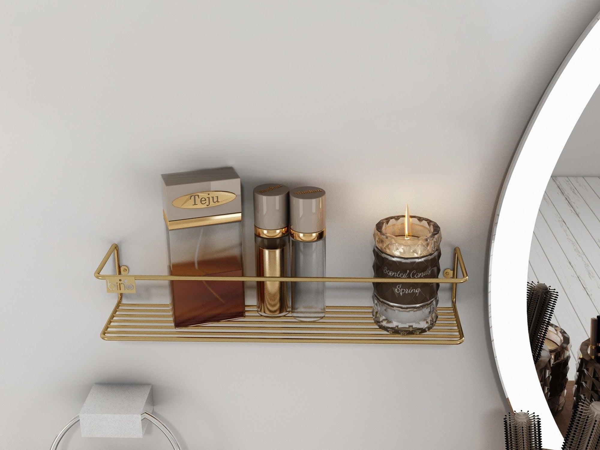 Zidna polica Banyo Makyaj Rafı, Baharatlık - Gold | AG-vitahome.hr