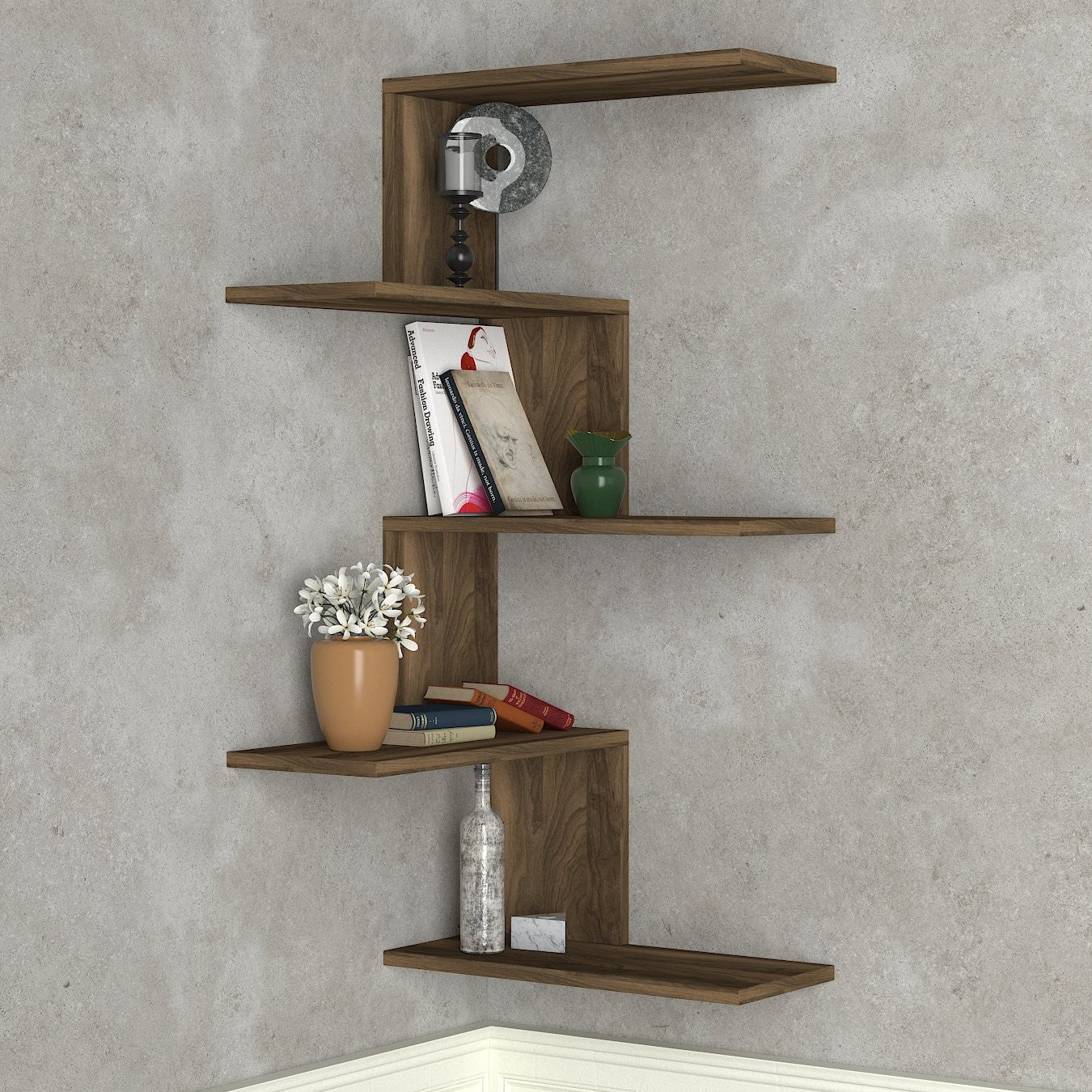 Zidna polica Caniko - Walnut | AG-vitahome.hr