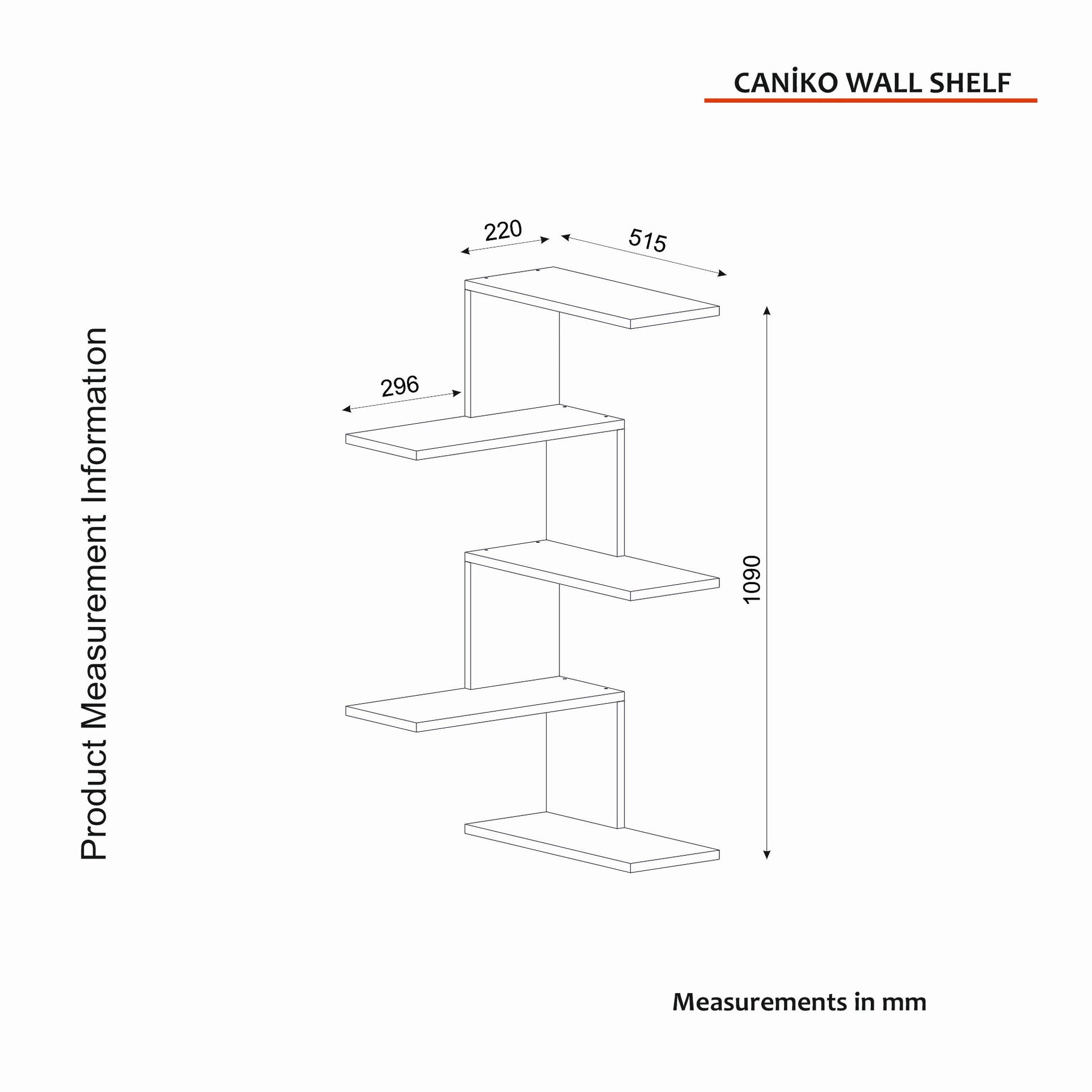Zidna polica Caniko - Walnut | AG-vitahome.hr