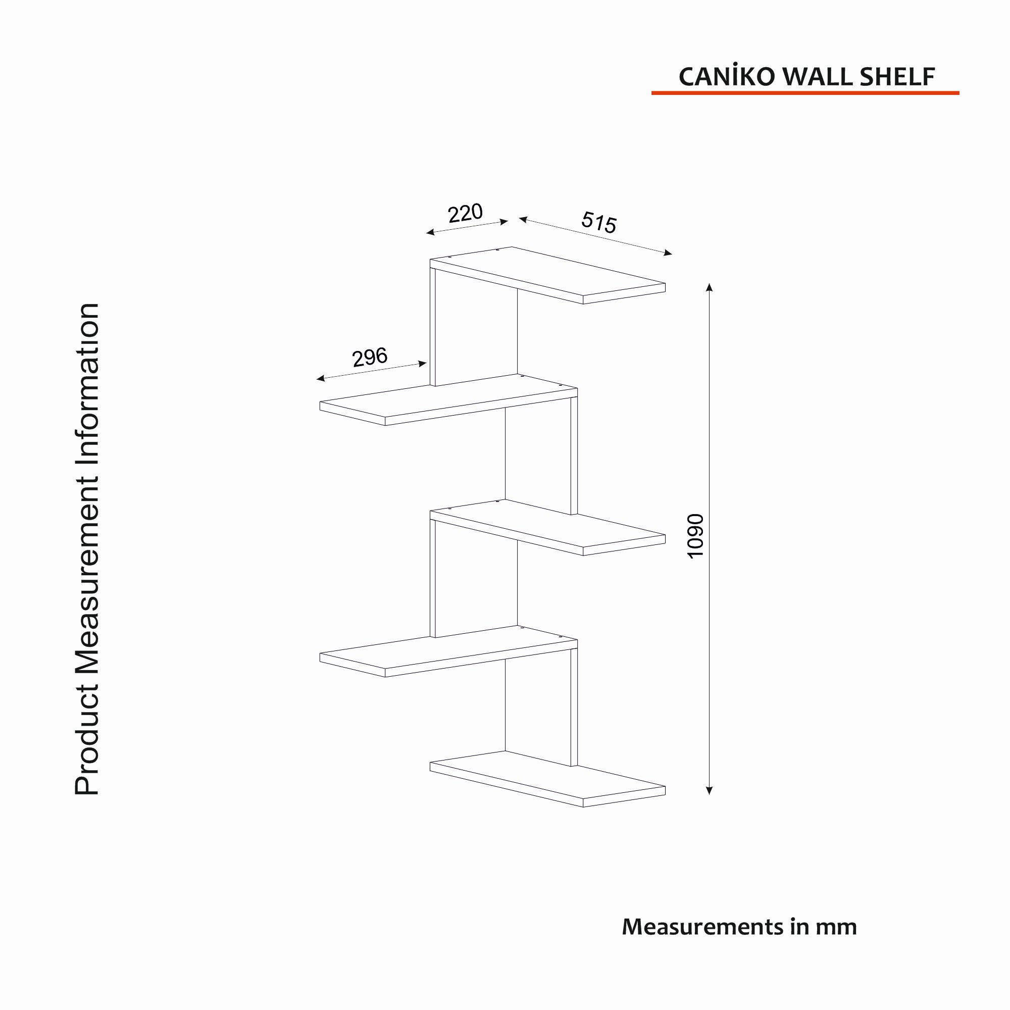 Zidna polica Caniko - Walnut | AG-vitahome.hr