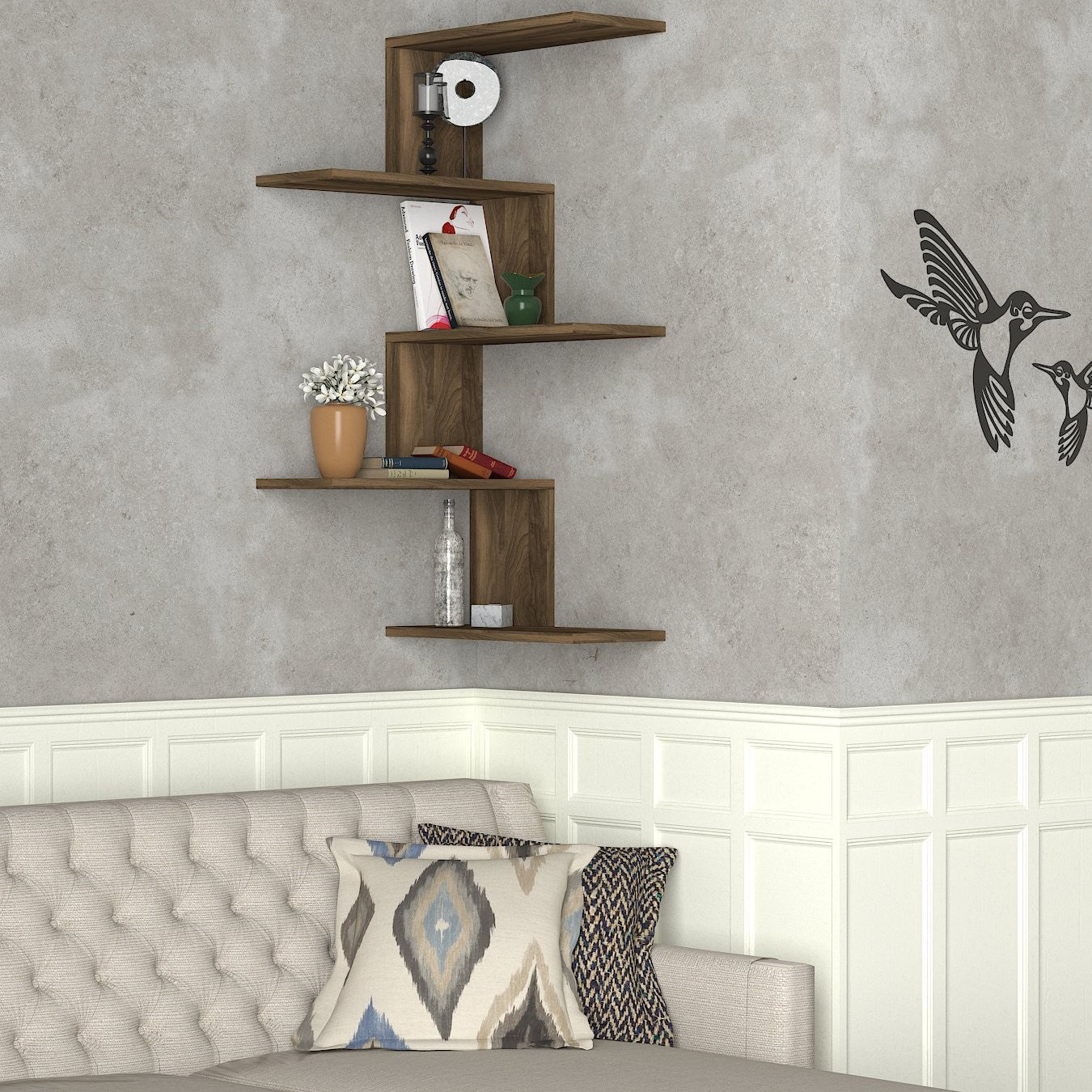 Zidna polica Caniko - Walnut | AG-vitahome.hr