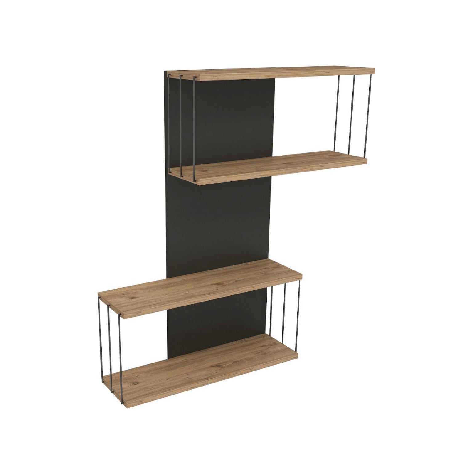 Zidna polica Destan - Anthracite, Pine | AG-vitahome.hr