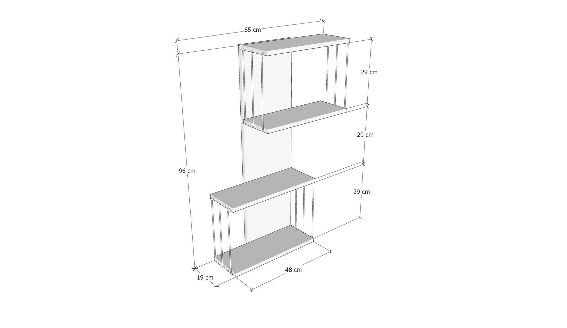 Zidna polica Destan - Anthracite, Pine | AG-vitahome.hr