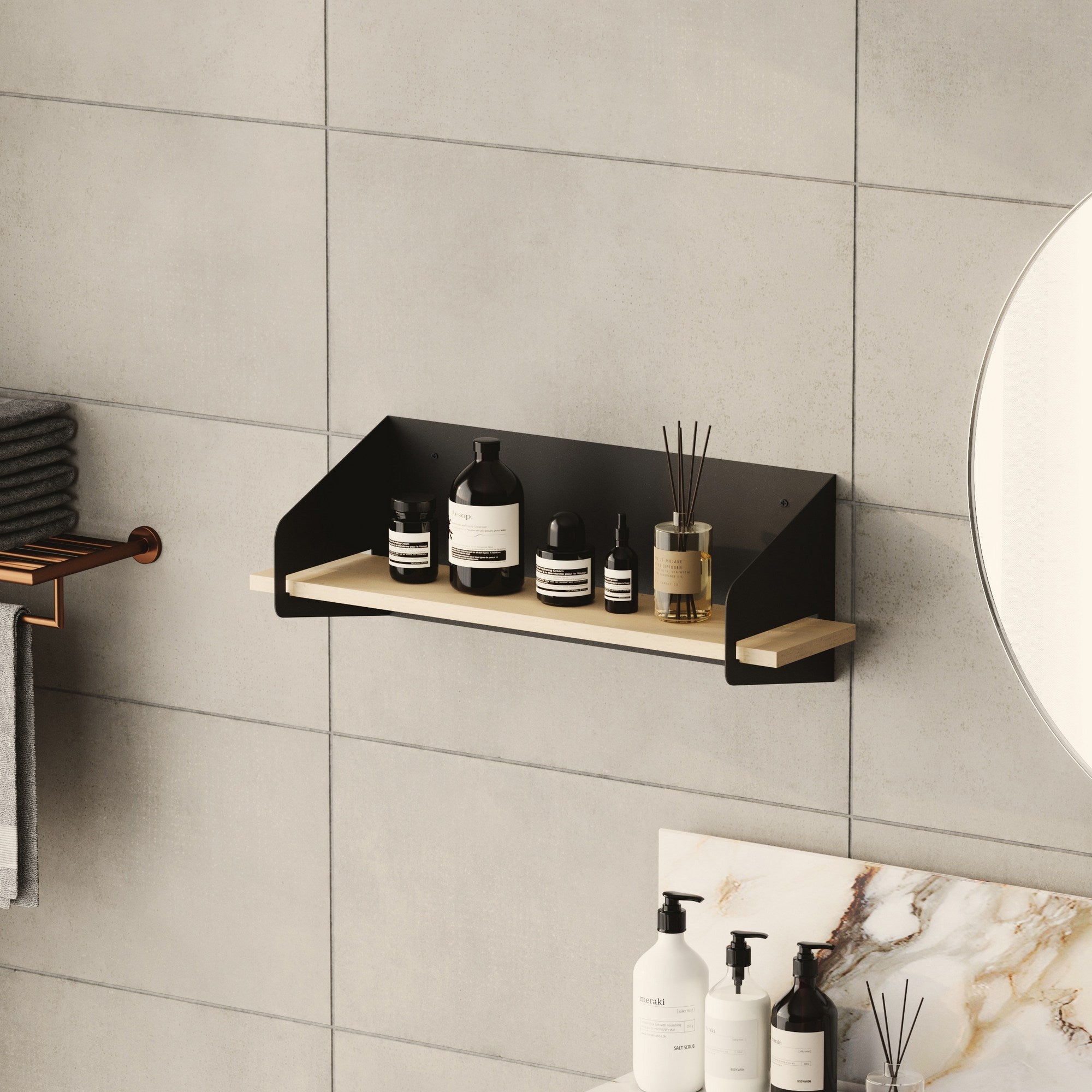 Zidna polica Long Arm - Black | AG-vitahome.hr