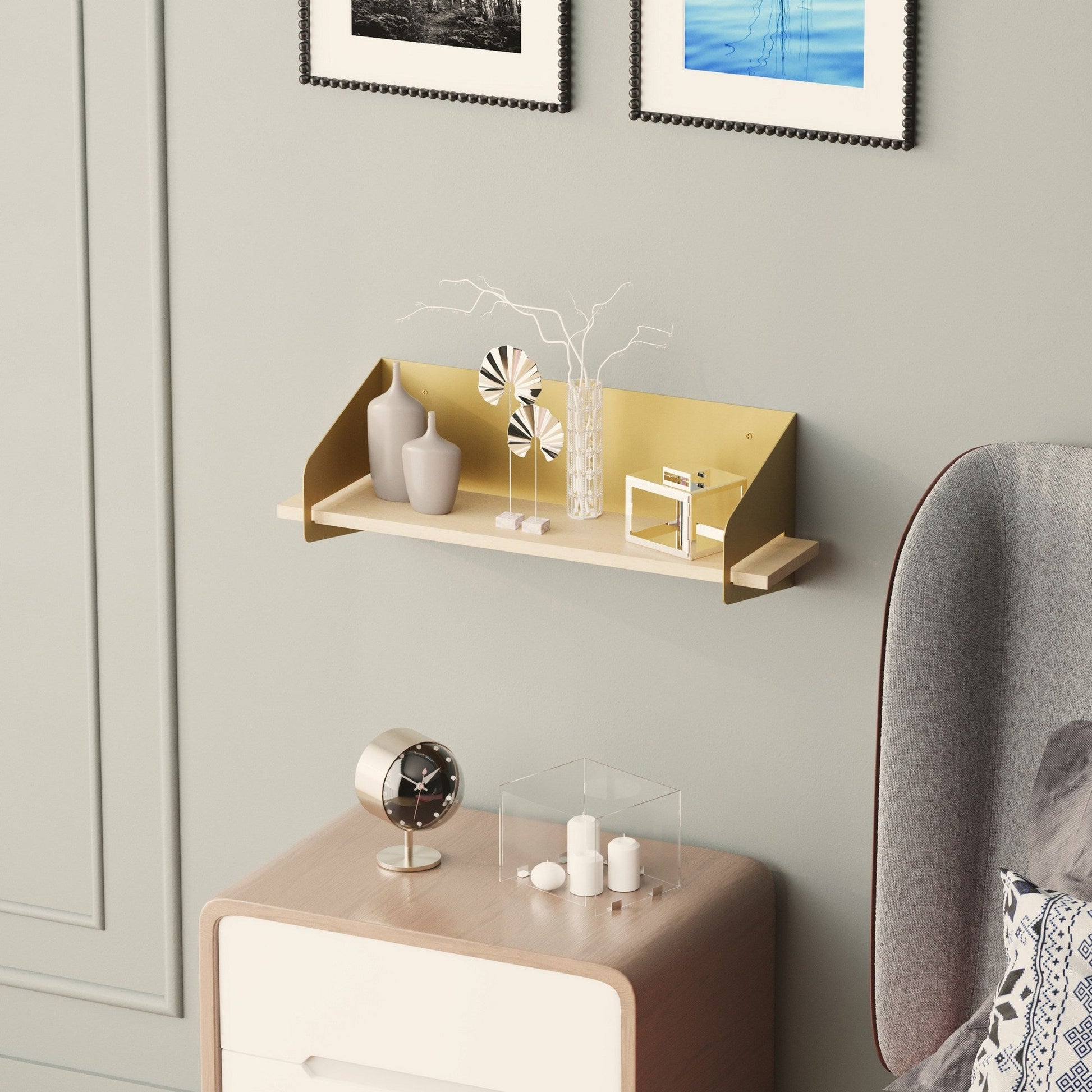 Zidna polica Long Arm - Gold | AG-vitahome.hr