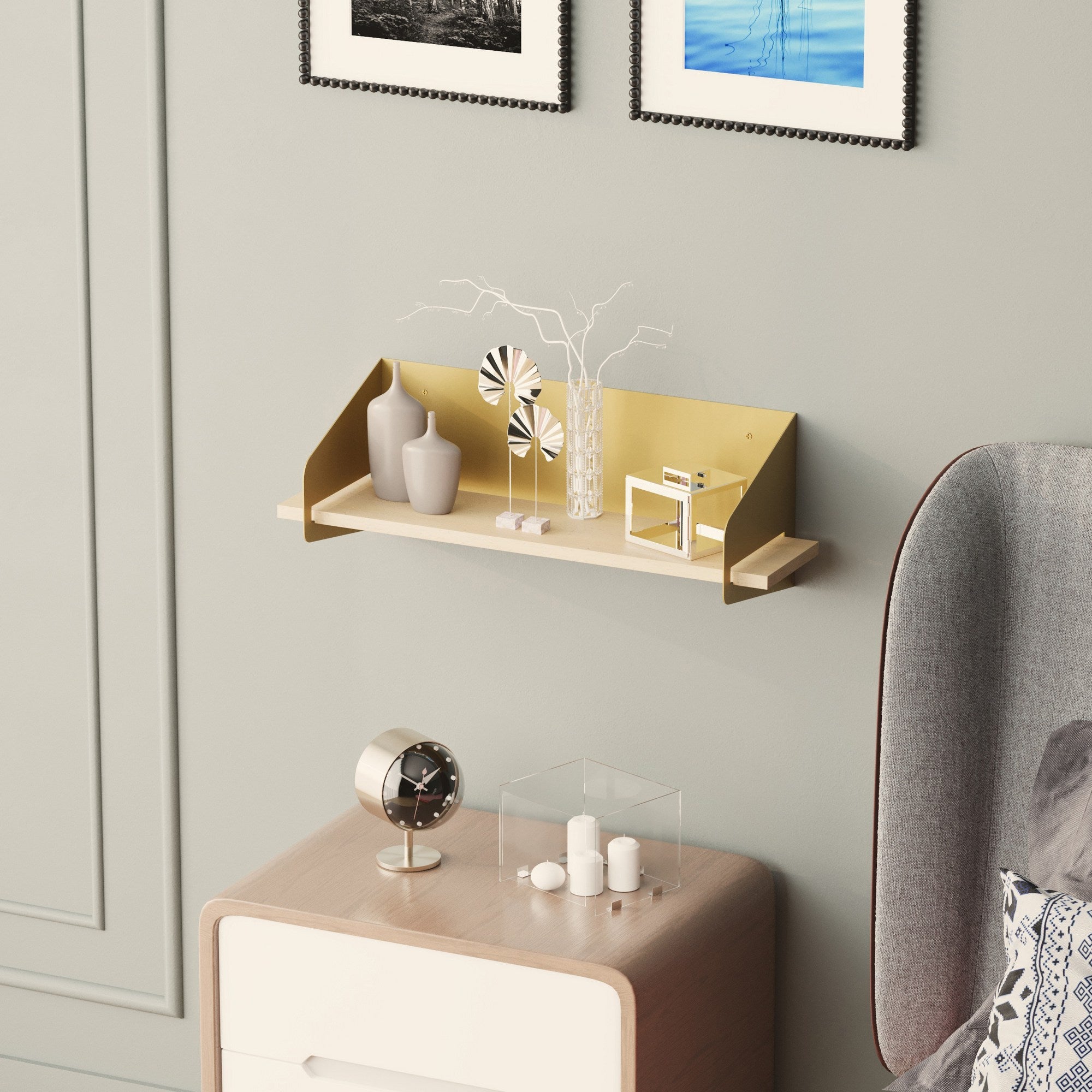 Zidna polica Long Arm - Gold | AG-vitahome.hr