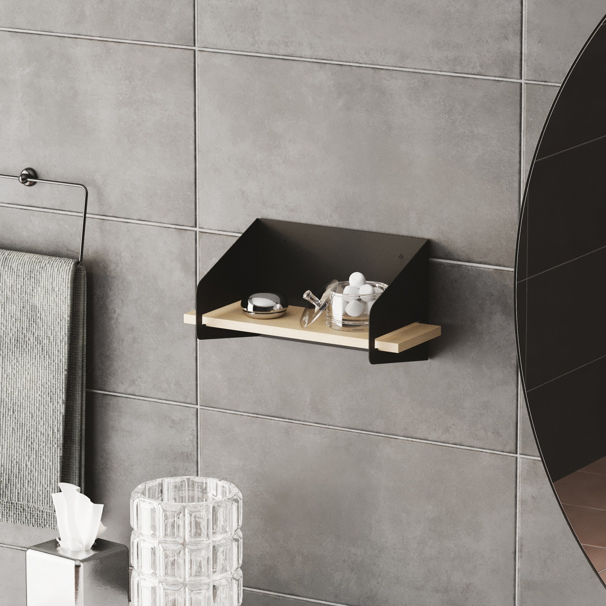 Zidna polica Medıum Arm - Black | AG-vitahome.hr
