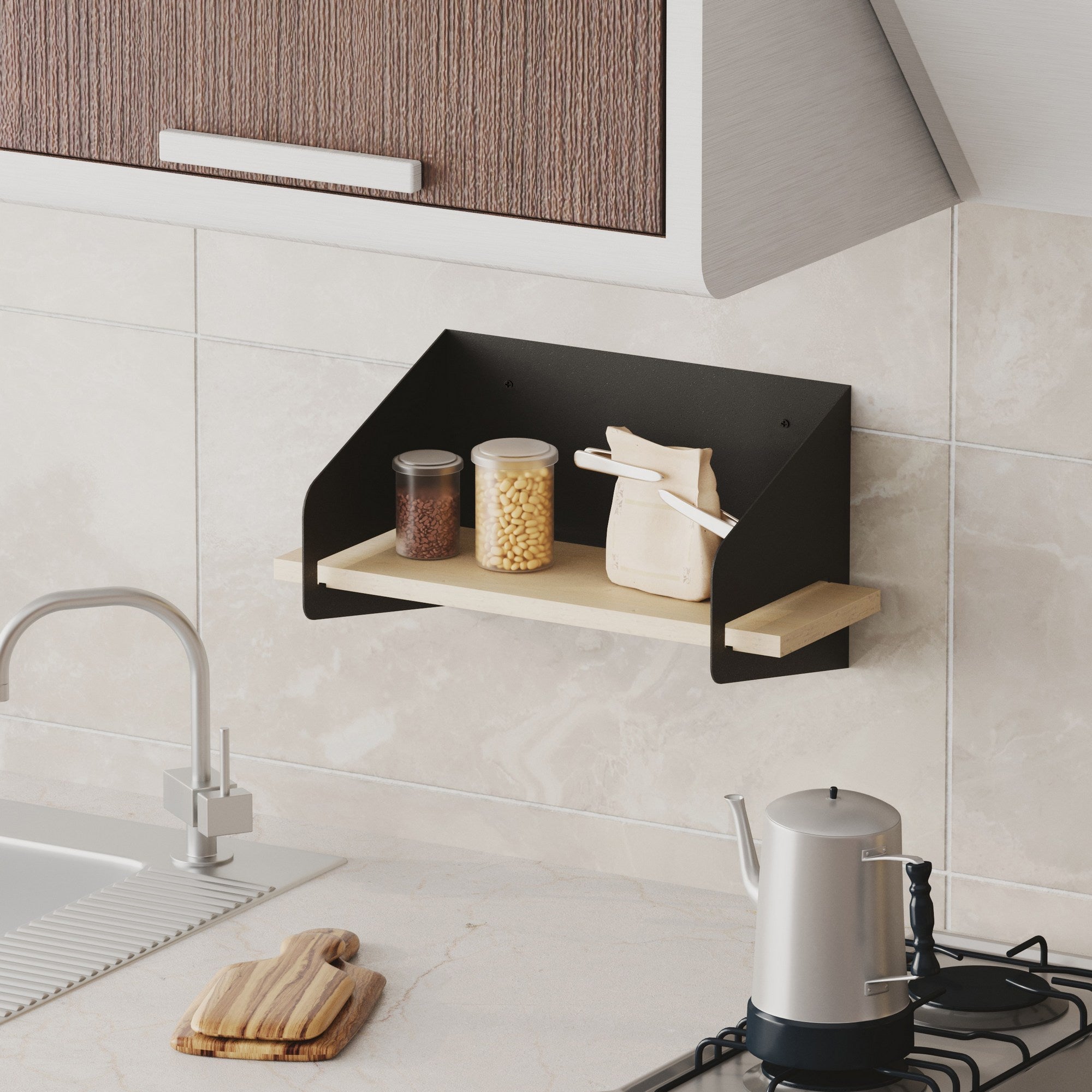 Zidna polica Medıum Arm - Black | AG-vitahome.hr