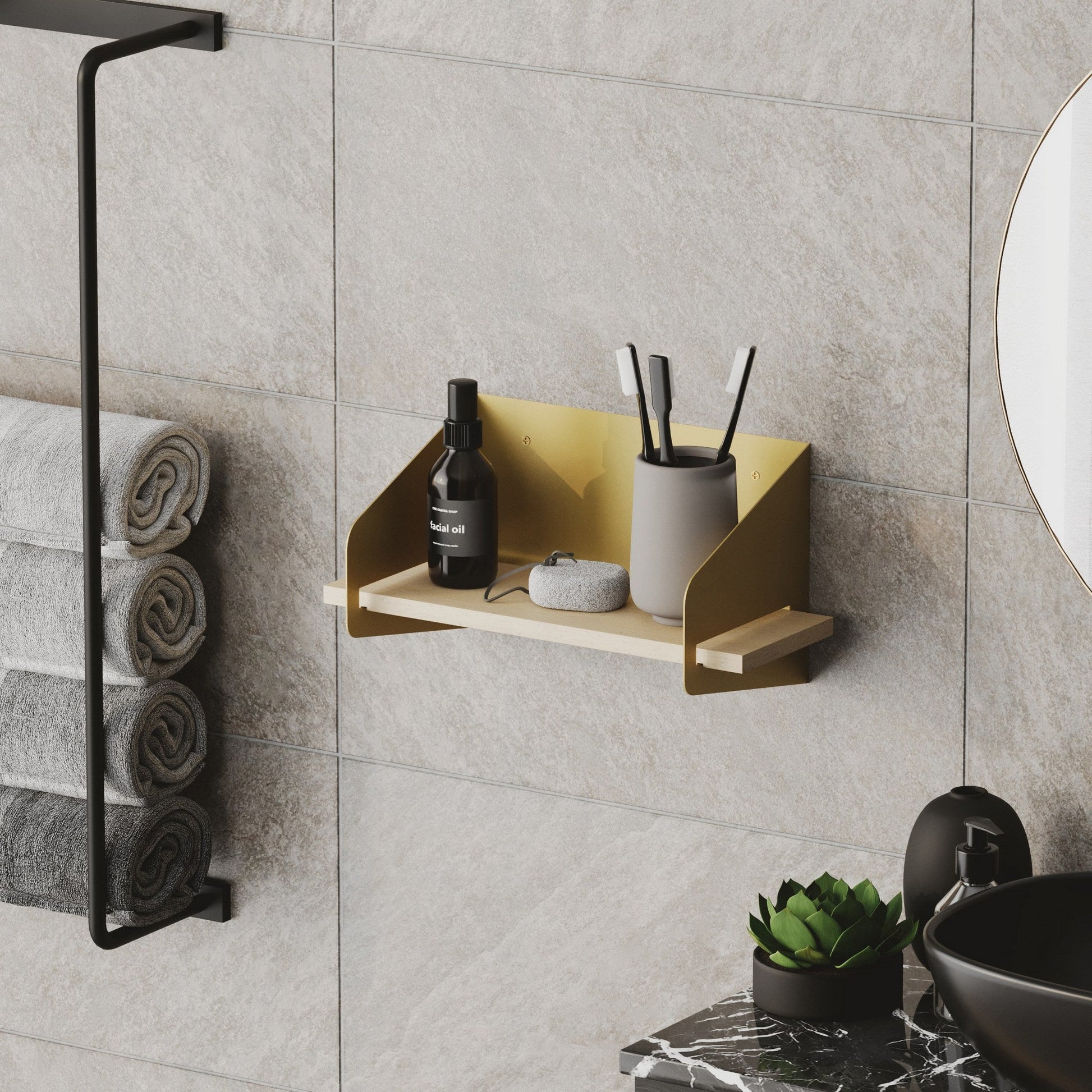 Zidna polica Medıum Arm - Gold | AG-vitahome.hr