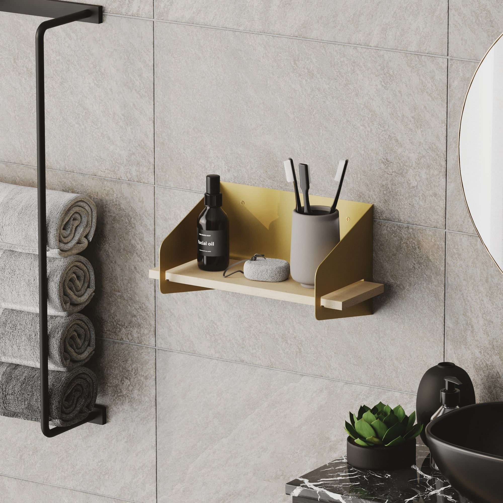 Zidna polica Medıum Arm - Gold | AG-vitahome.hr