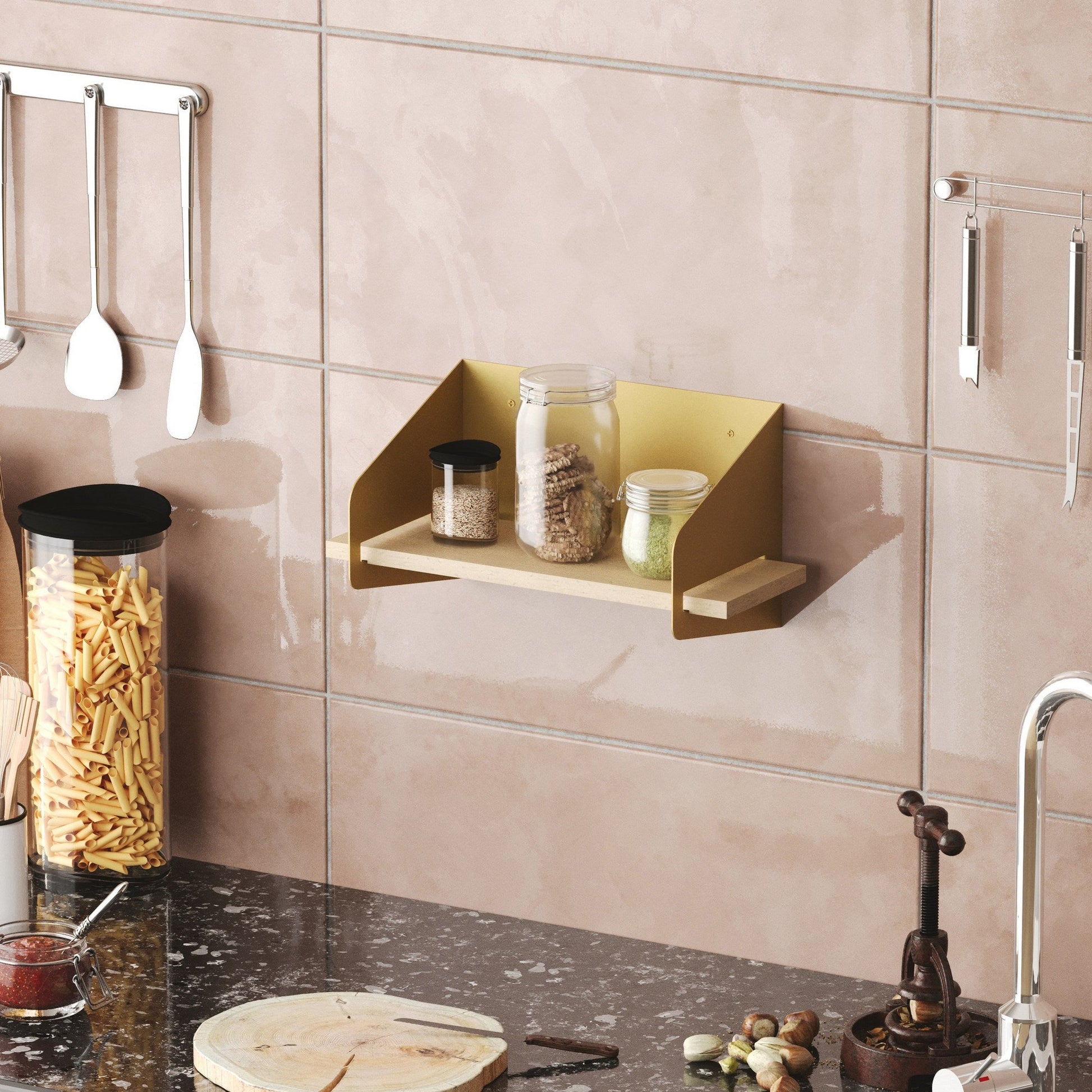 Zidna polica Medıum Arm - Gold | AG-vitahome.hr