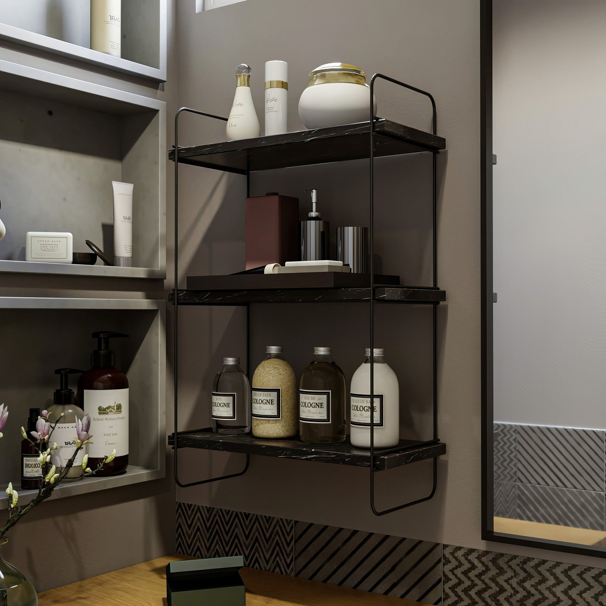 Zidna polica Pulalis - Black Marble | AG-vitahome.hr