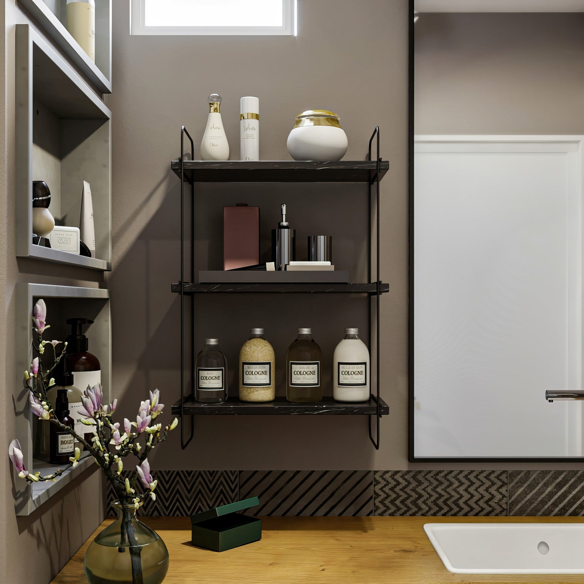 Zidna polica Pulalis - Black Marble | AG-vitahome.hr