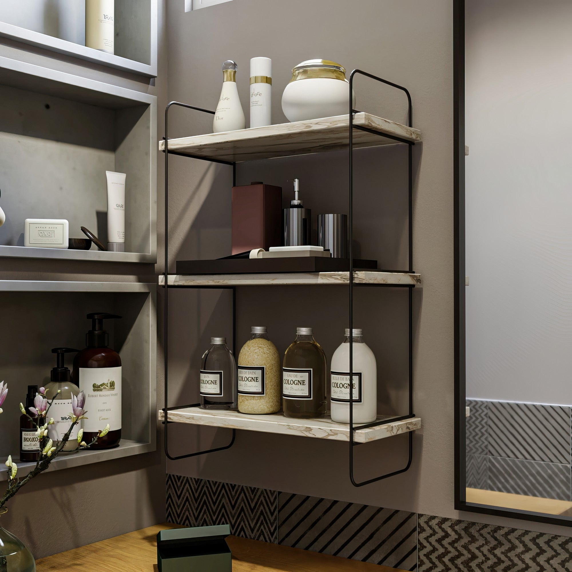 Zidna polica Pulalis - White Marble | AG-vitahome.hr