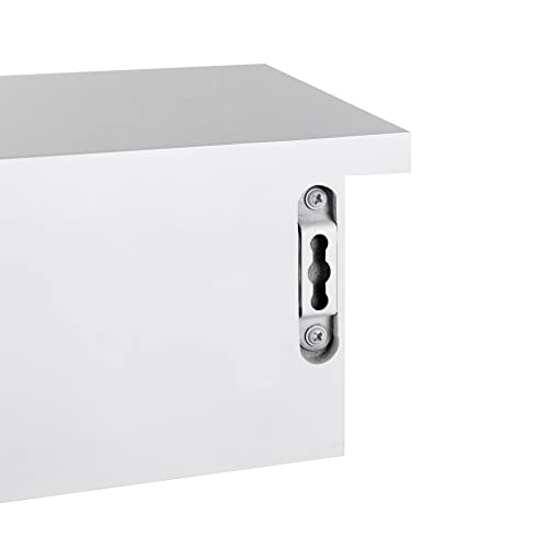Zidna polica s 3 ladice, 80 x 15 x 10 cm, visokosjajni premaz, bijele boje | SONGMICS-vitahome.hr