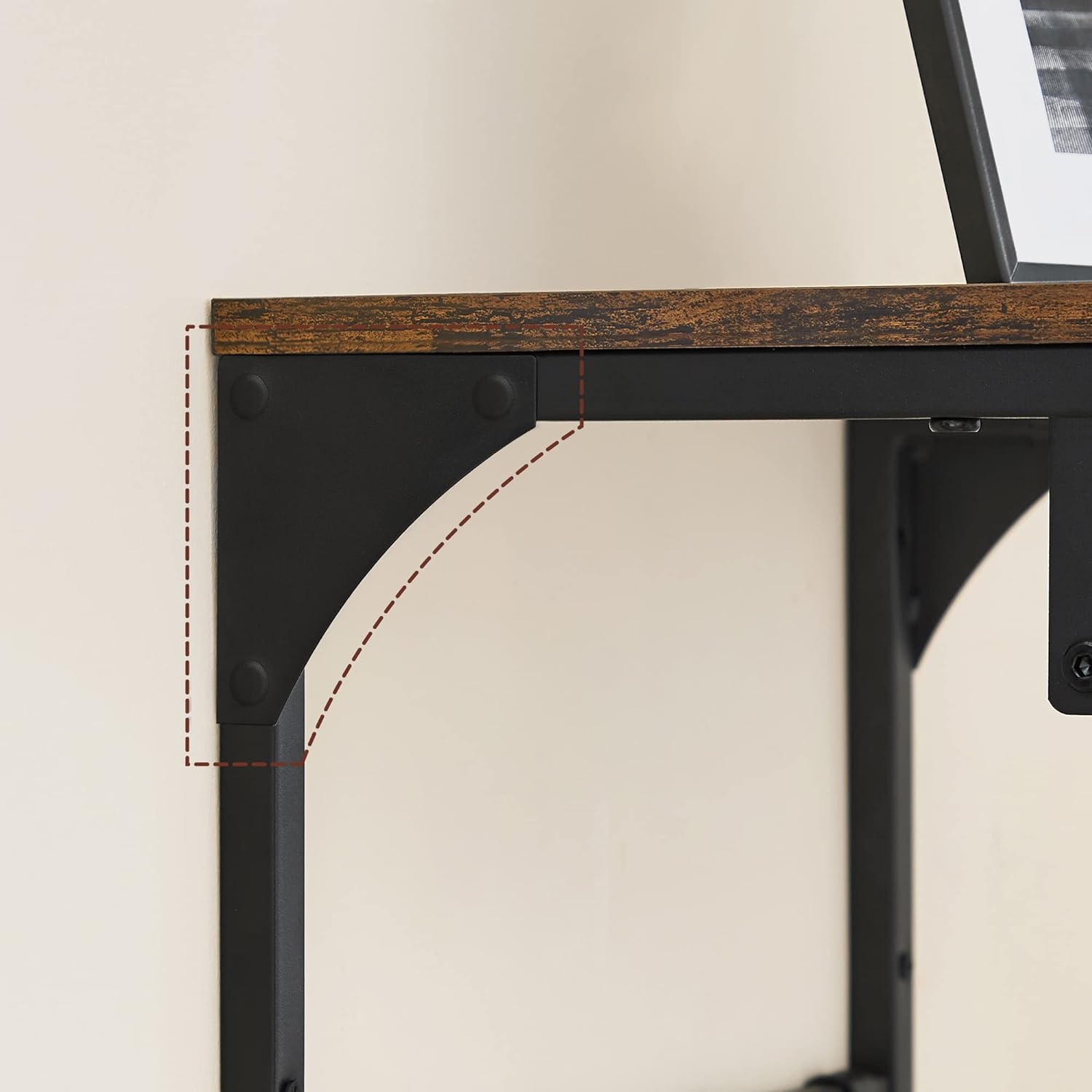 Zidna polica s 8 kuka,40 x 24 x 24 cm, industrijskog stila, rustikalno smeđa | SONGMICS-vitahome.hr