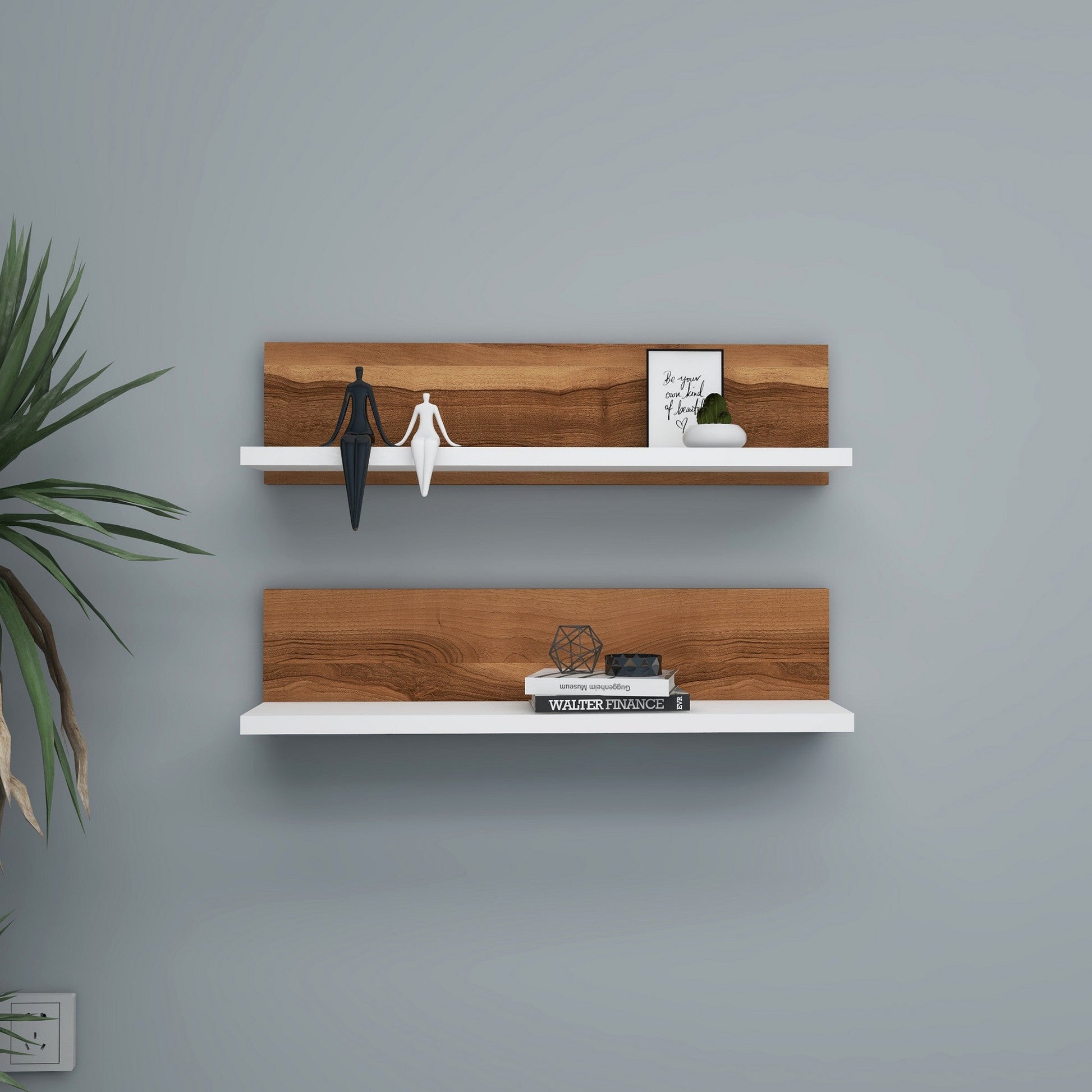 Zidna polica Shelf - Walnut, White | AG-vitahome.hr