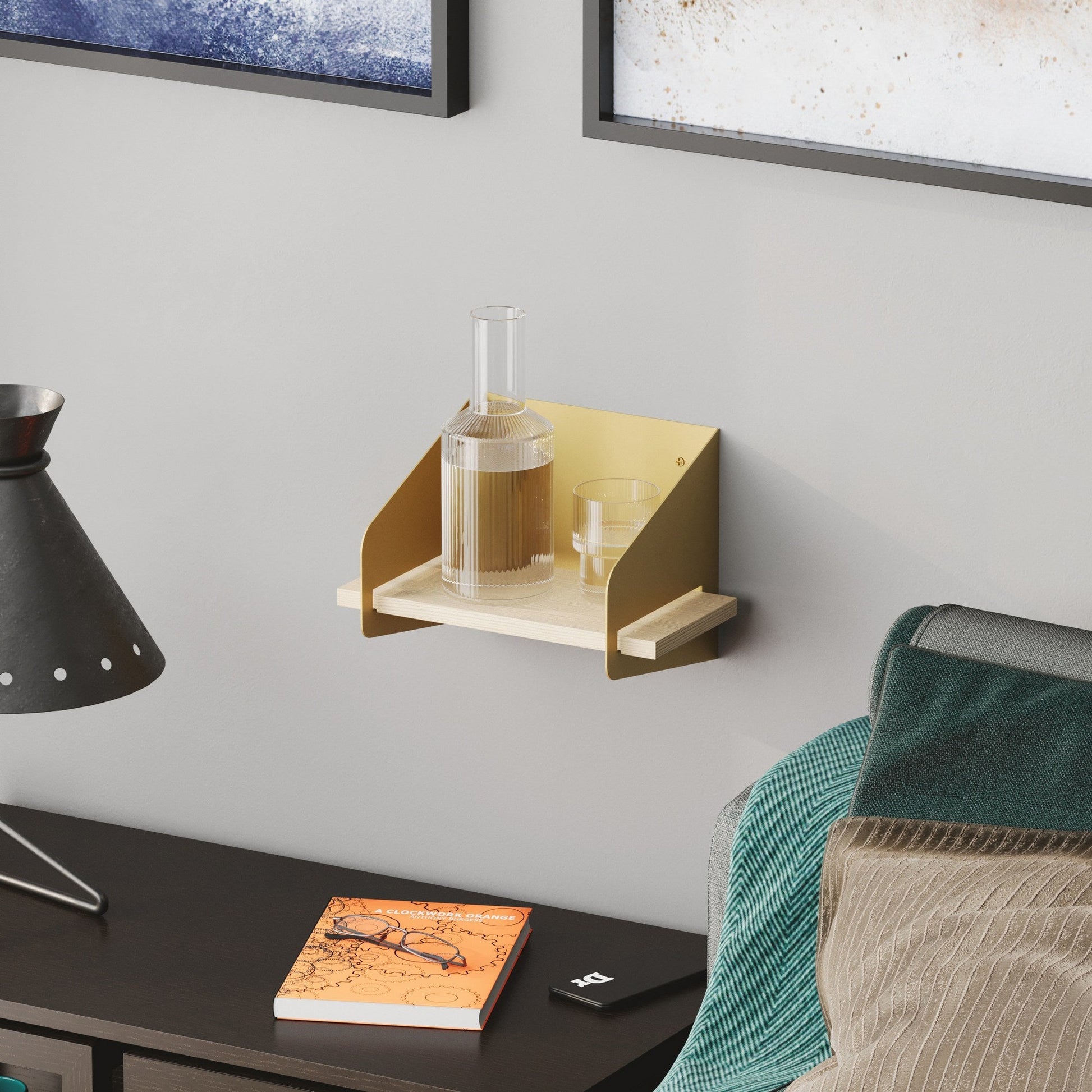 Zidna polica Short Arm - Gold | AG-vitahome.hr