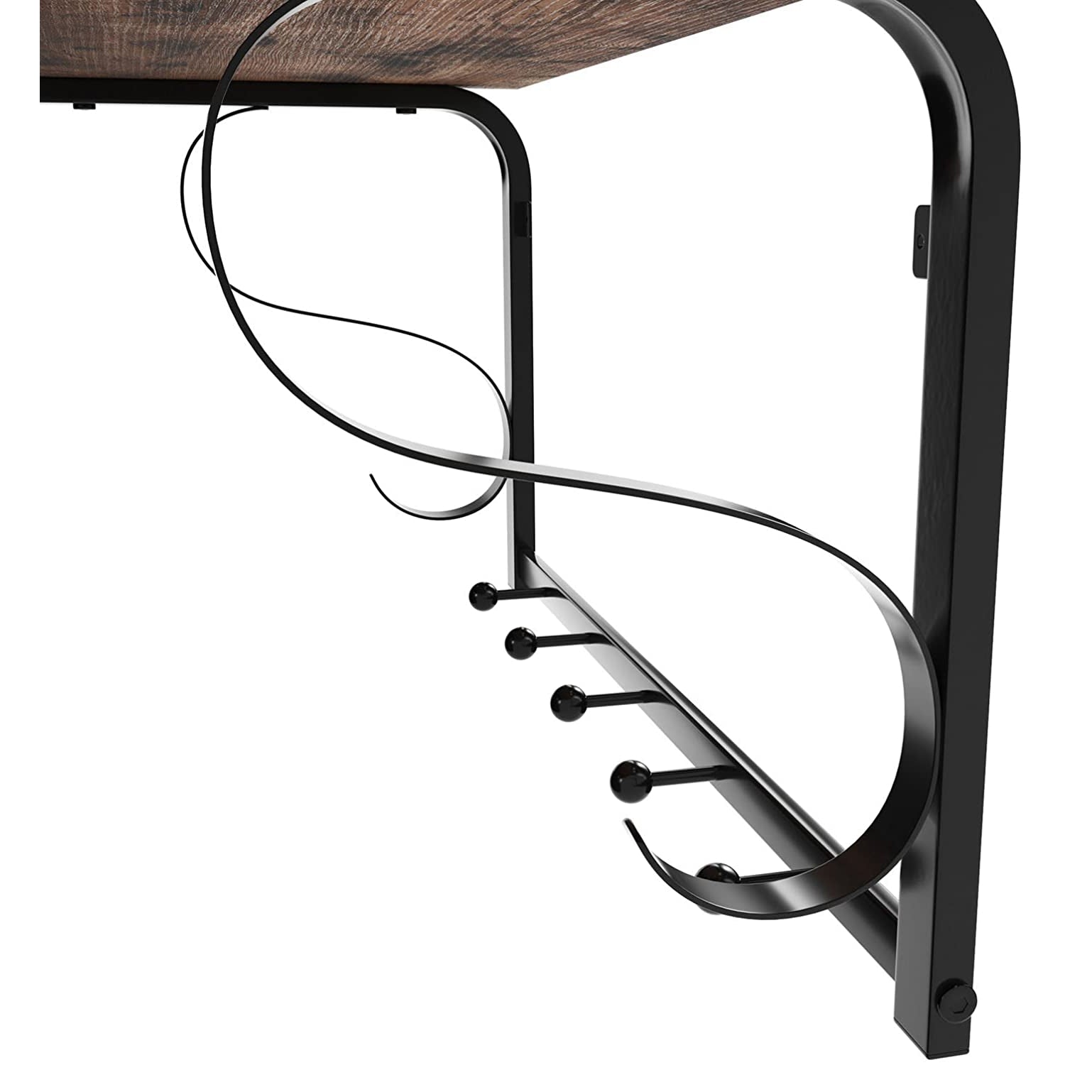 Zidna polica za kapute s 5 kuka 60 x 30 x 31,7 cm | VASAGLE-vitahome.hr