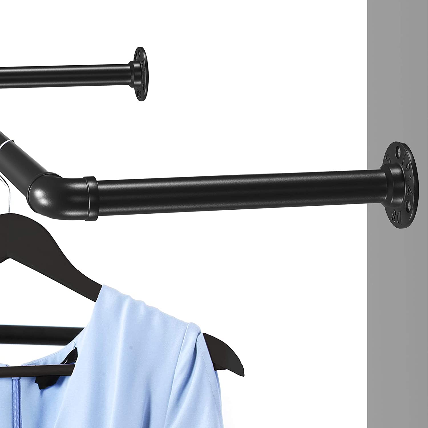 Zidna šipka za odjeću, nosivosti do 50kg, od čelika, crne boje | SONGMICS-vitahome.hr