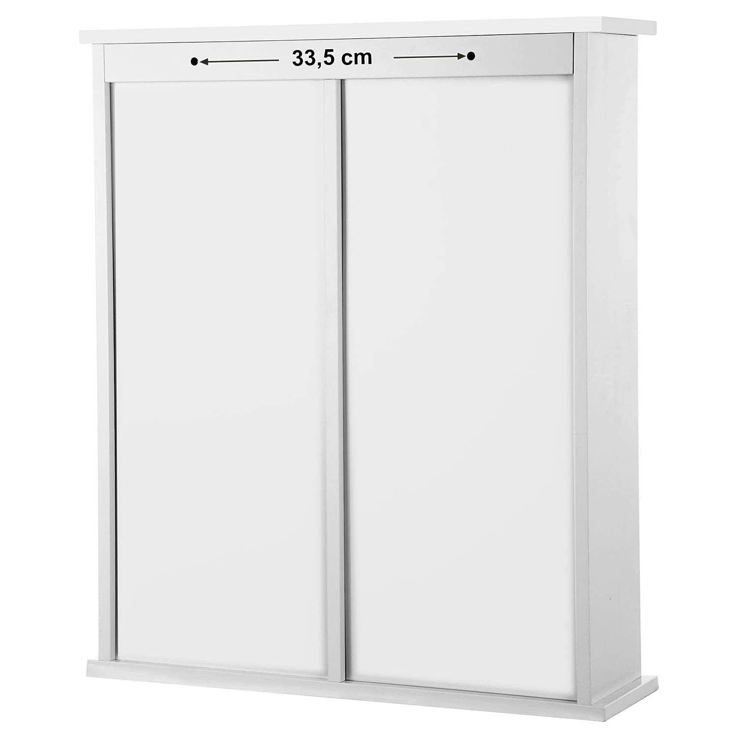 Zidni kupaonski ormarić s zatvorenim pretincem i policama, 60x18x71 cm, bijeli | VASAGLE-vitahome.hr