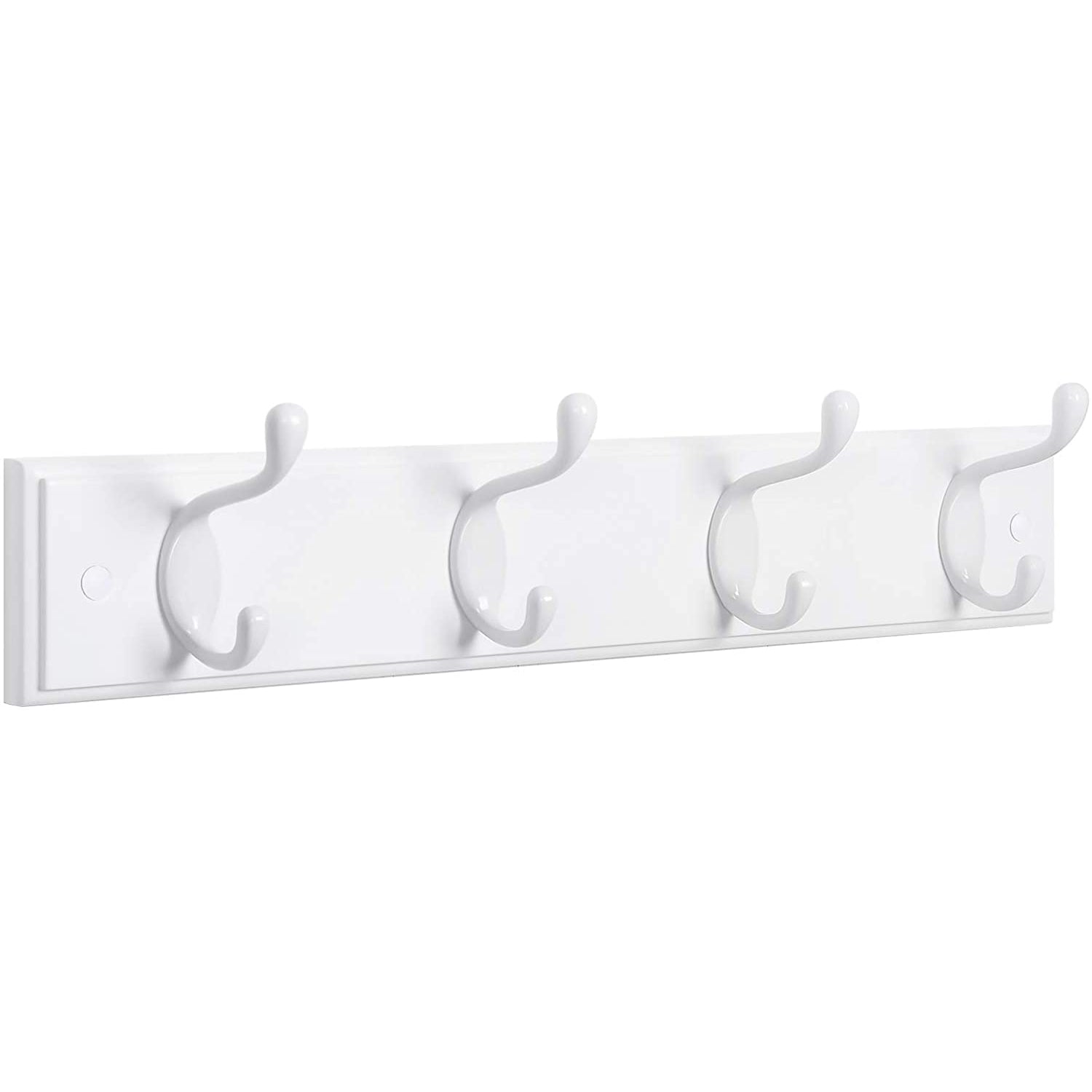 Zidni stalak za odjeću s 4 metalne kuke, 40 x 7 x 9 cm, bijele boje | SONGMICS-vitahome.hr