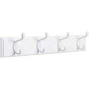 Zidni stalak za odjeću s 4 metalne kuke, 40 x 7 x 9 cm, bijele boje | SONGMICS-vitahome.hr